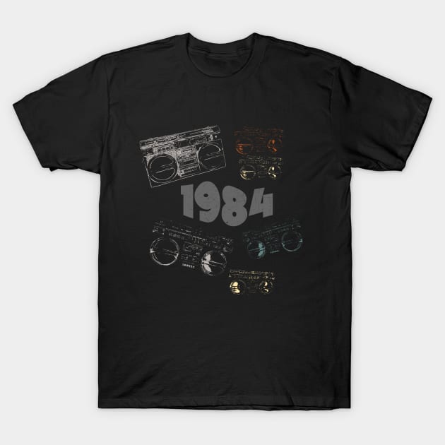 1984 on retro music, grunge radio T-Shirt by Degiab